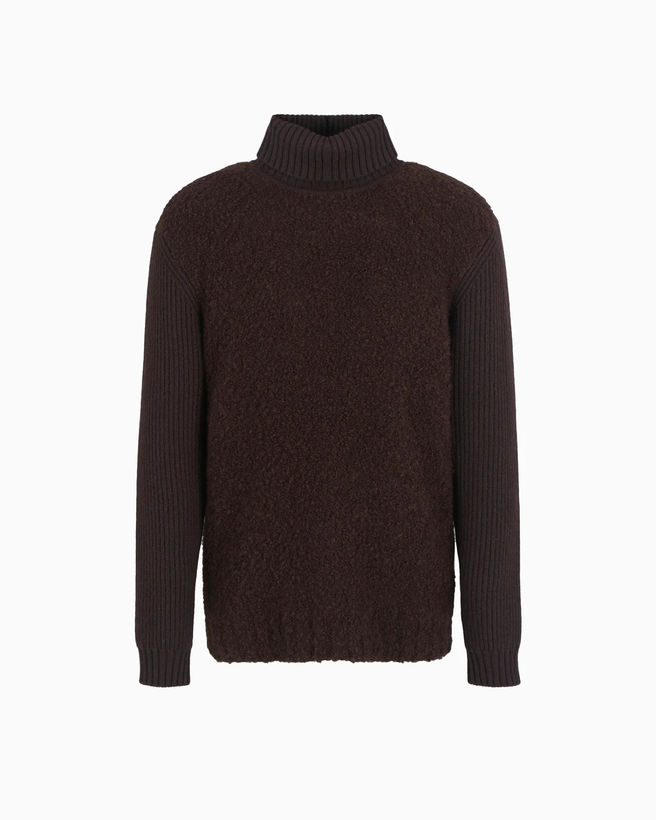 MOCK-NECK JUMPER IN BOUCLÉ CASHMERE, WOOL AND SILK - 1