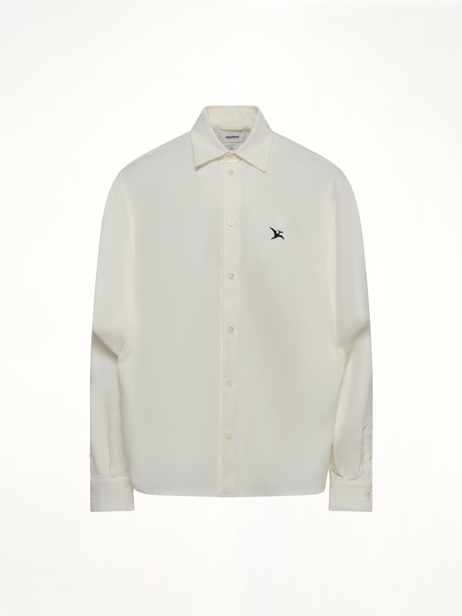 Pteranodon Embroidered Shirt in White - 2