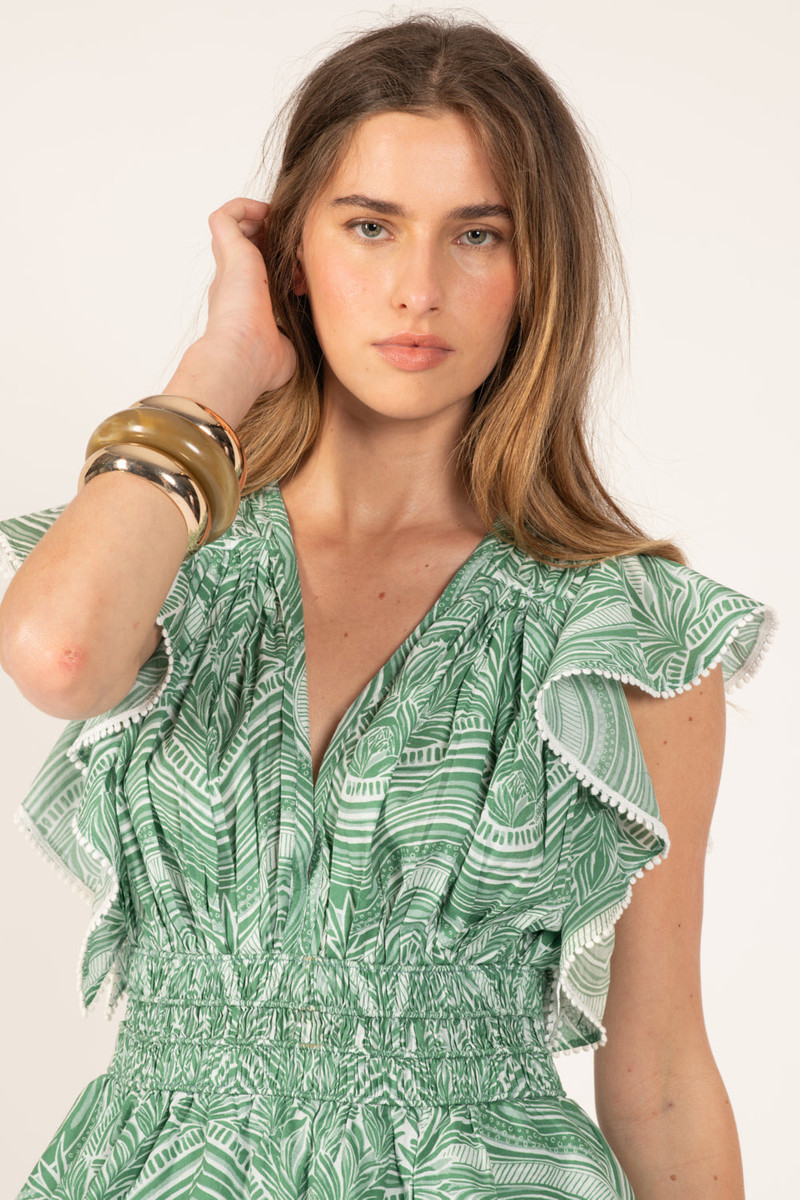 Poupette St Barth Mini Dress Noemi - Sage Moryana outlook