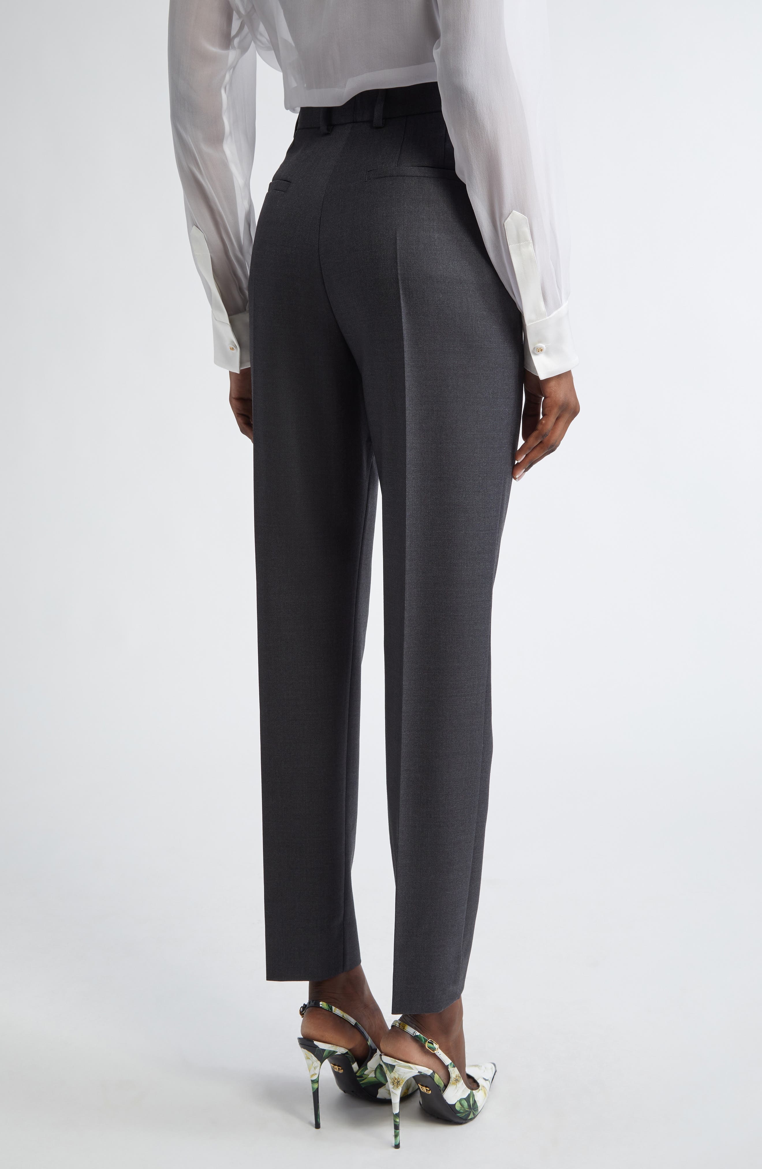 Dolce&Gabbana Tailored Virgin Wool Pants in S8290 Melange Grigi at Nordstrom - 3