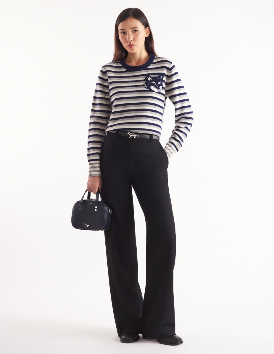FOX HEAD INTARSIA STRIPED REGULAR JUMPER - 2