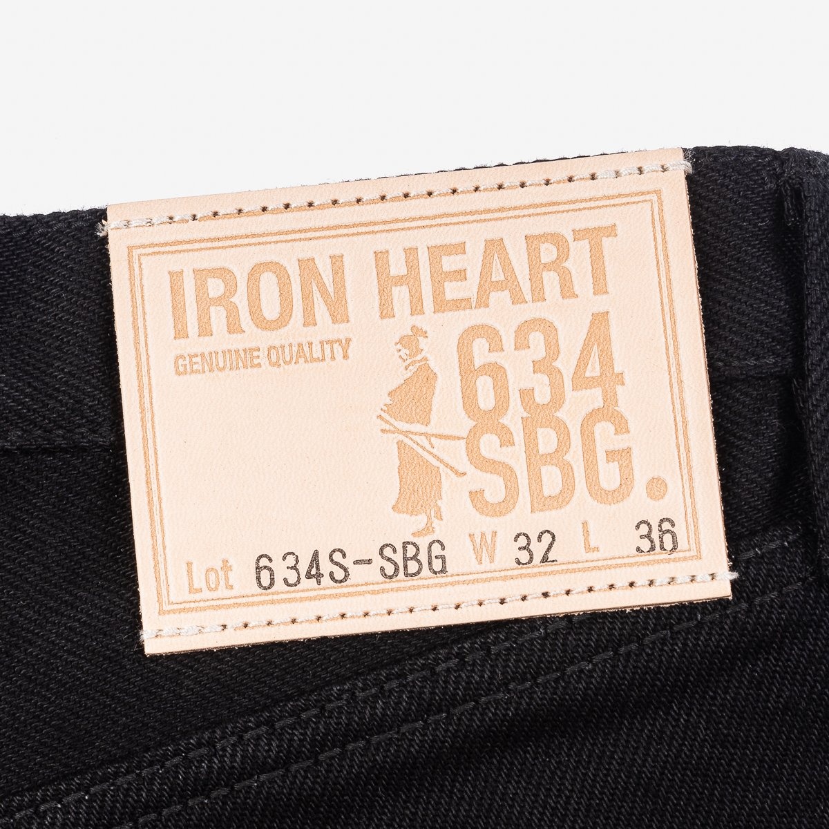 IH-634S-SBG 21oz Selvedge Denim Straight Cut Jeans -  Superblack (Fades To Grey) - 7