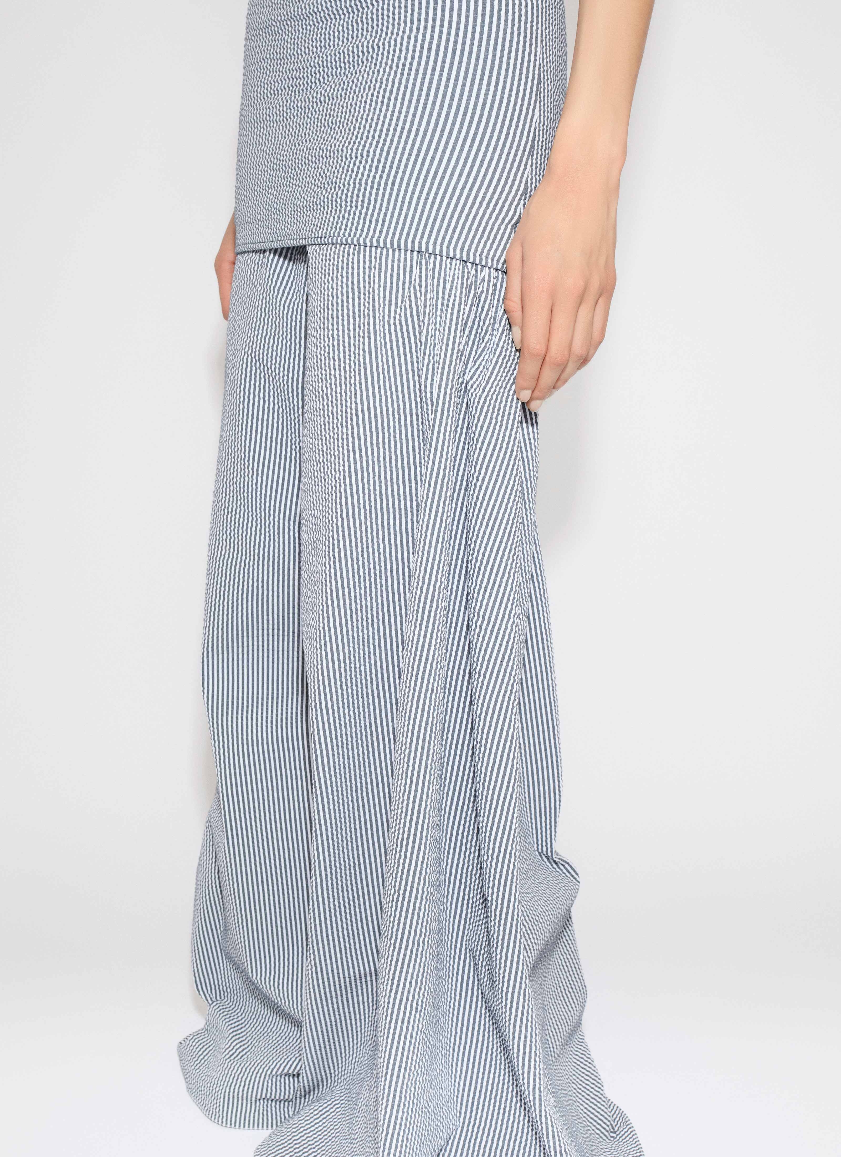 STRIPED SEERSUCKER COTTON BUSTIER JUMPSUIT - 6