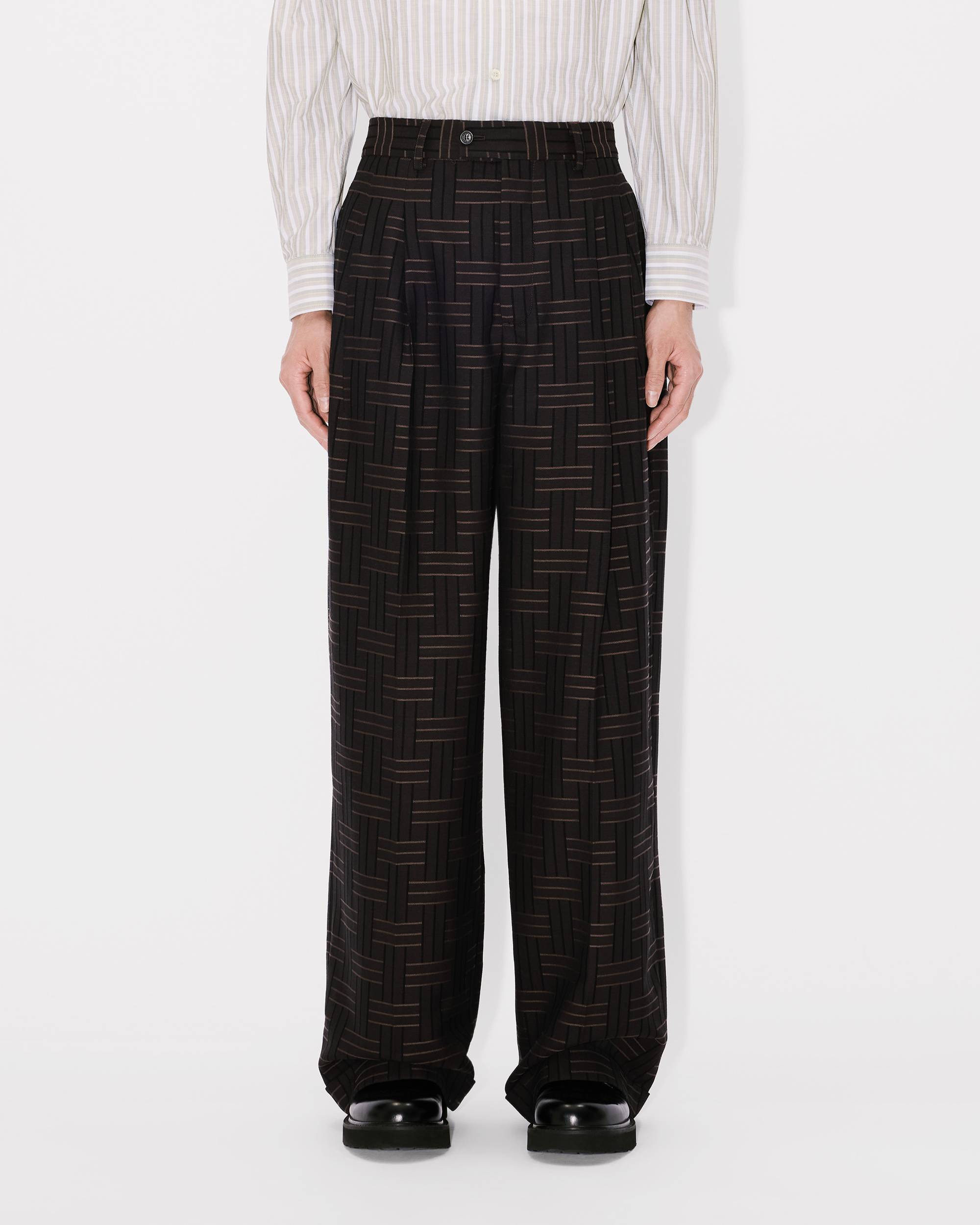 'KENZO Weave' pleated tailored pant - 4