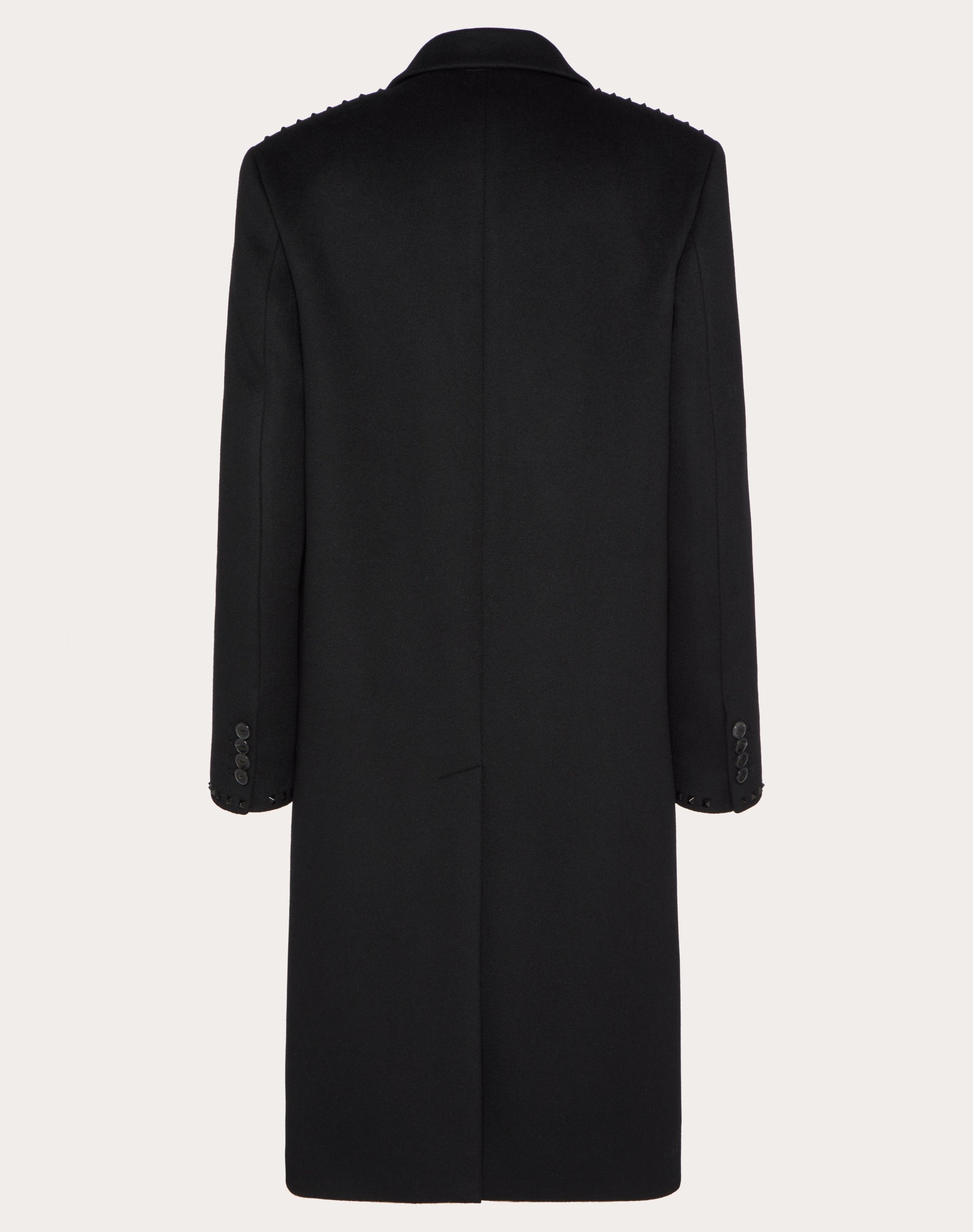 SINGLE BREASTED COAT IN DOUBLE-FACED WOOL AND CASHMERE WITH BLACK UNTITLED STUDS - 2