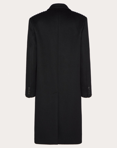 Valentino SINGLE BREASTED COAT IN DOUBLE-FACED WOOL AND CASHMERE WITH BLACK UNTITLED STUDS outlook