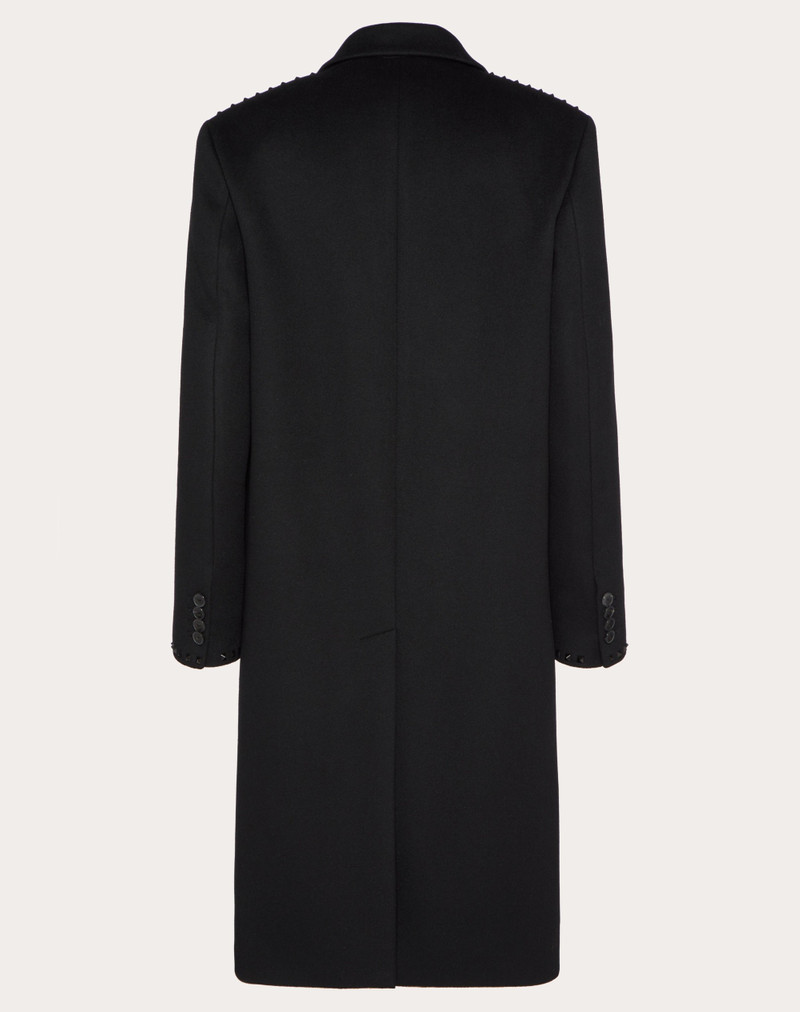 Valentino SINGLE BREASTED COAT IN DOUBLE-FACED WOOL AND CASHMERE WITH BLACK UNTITLED STUDS outlook
