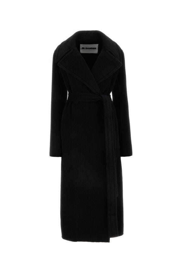 Jil Sander Jil Sander Woman Black Llama Blend Coat