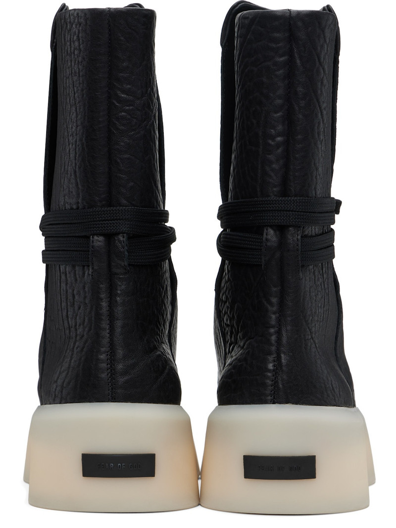 Black Pebbled Leather Boots 2