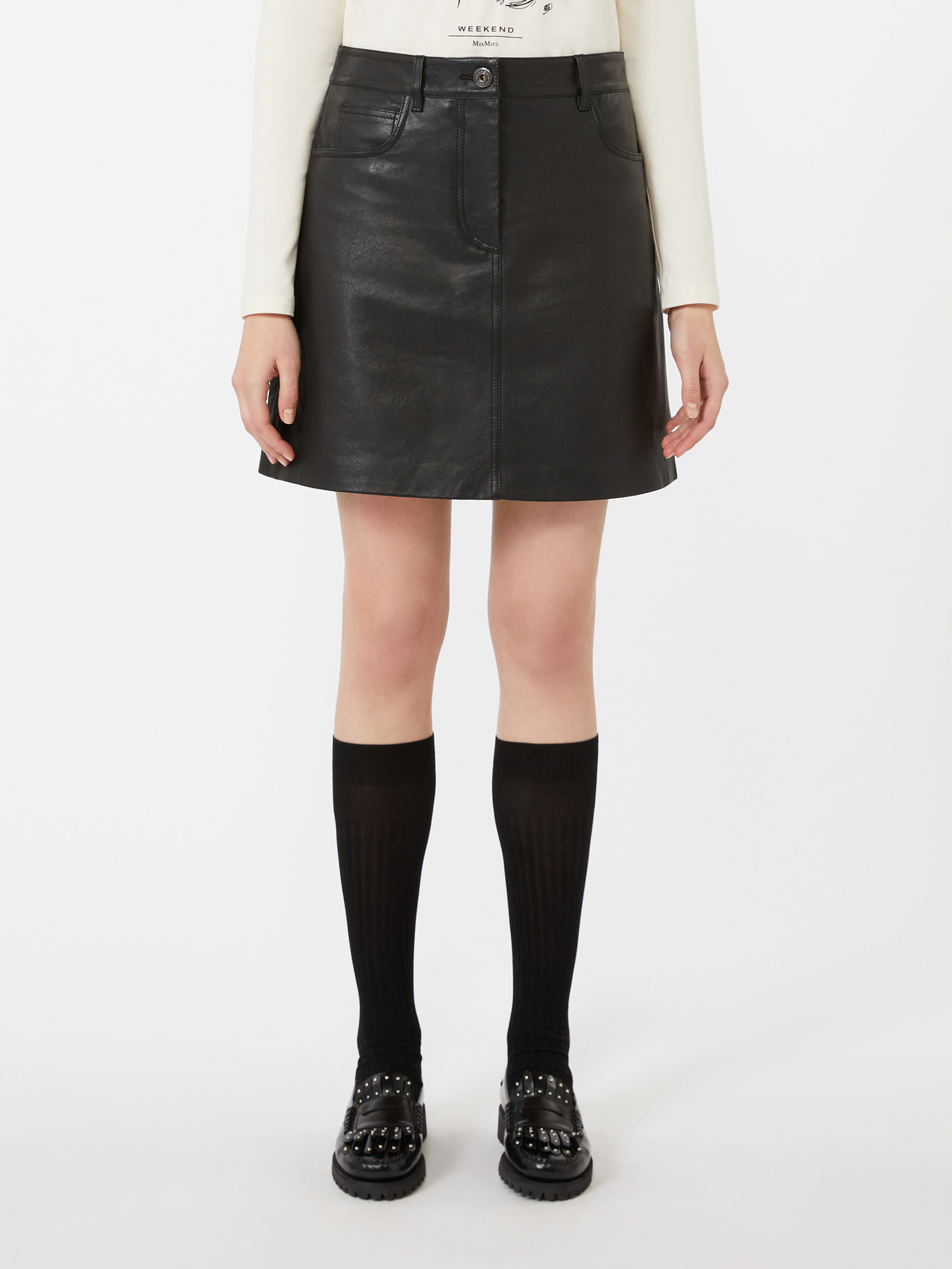 HULL Nappa-leather mini skirt - 3