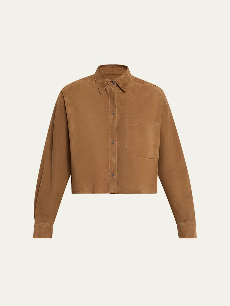 Little Big Joe Suede Button-Front Shirt - 1