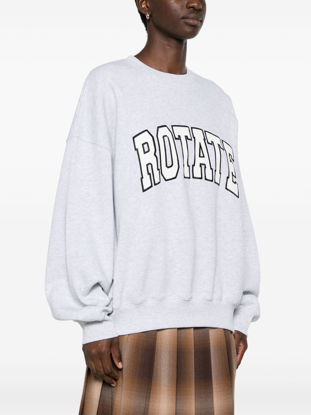 embroidered-logo crew-neck sweatshirt - 3