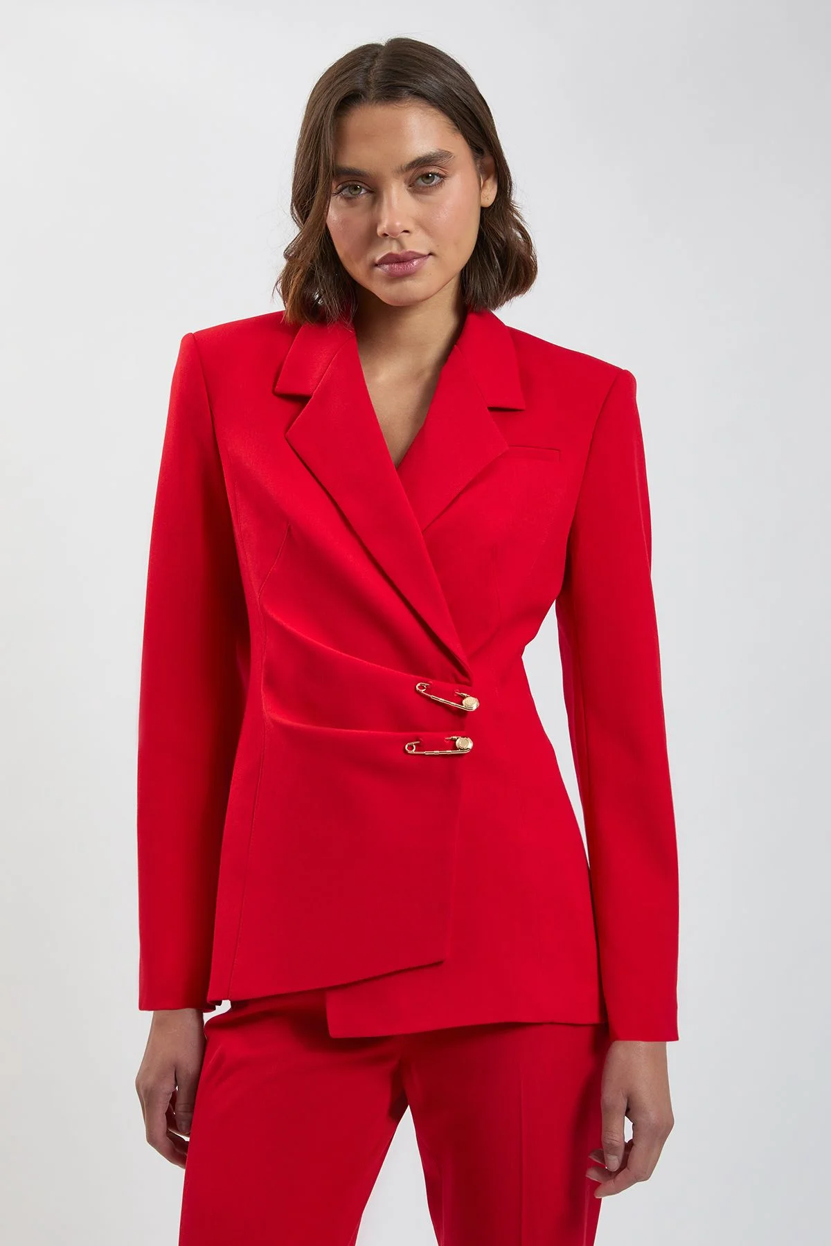 Trim Detail Tailored Single Breasted Blazer - 1