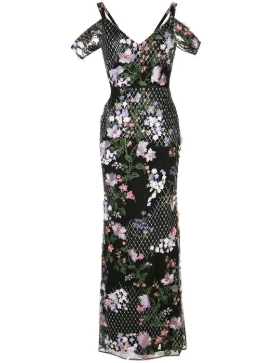 DRAPED 3D FLORAL FIT-TO-FLARE GOWN - 5