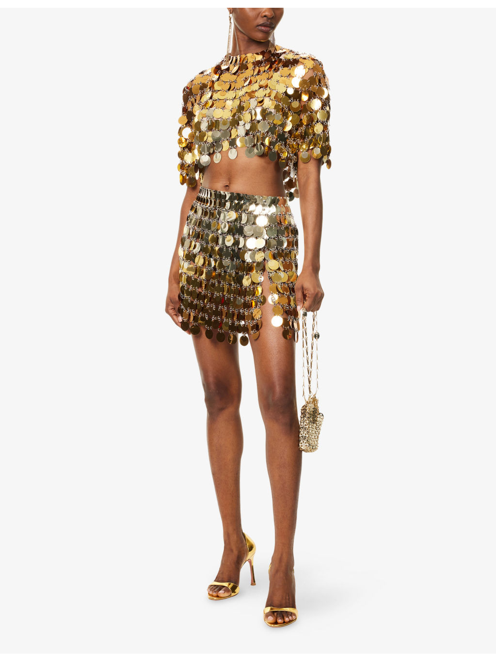 Sparkle Discs Woven Cropped Top - 2
