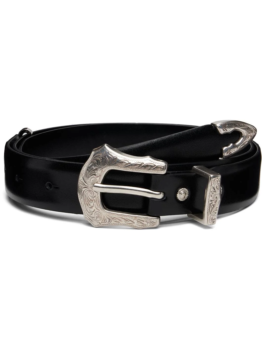 Black Metal Buckle Belt - 1