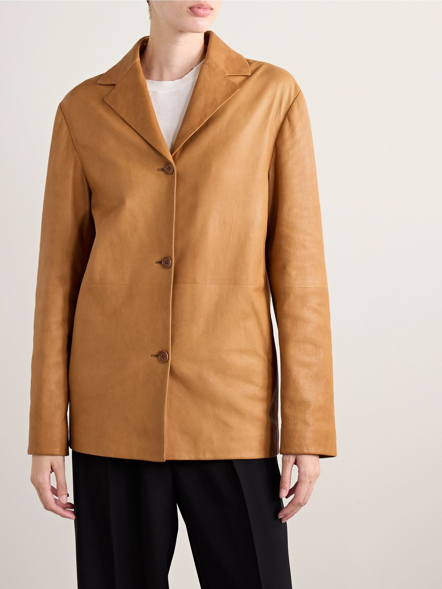Fabian leather jacket Camel - 3