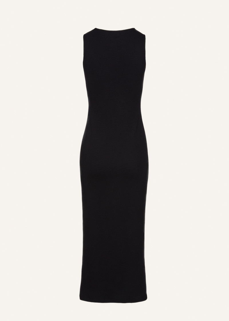 Crochet bra cotton tank dress in black 2