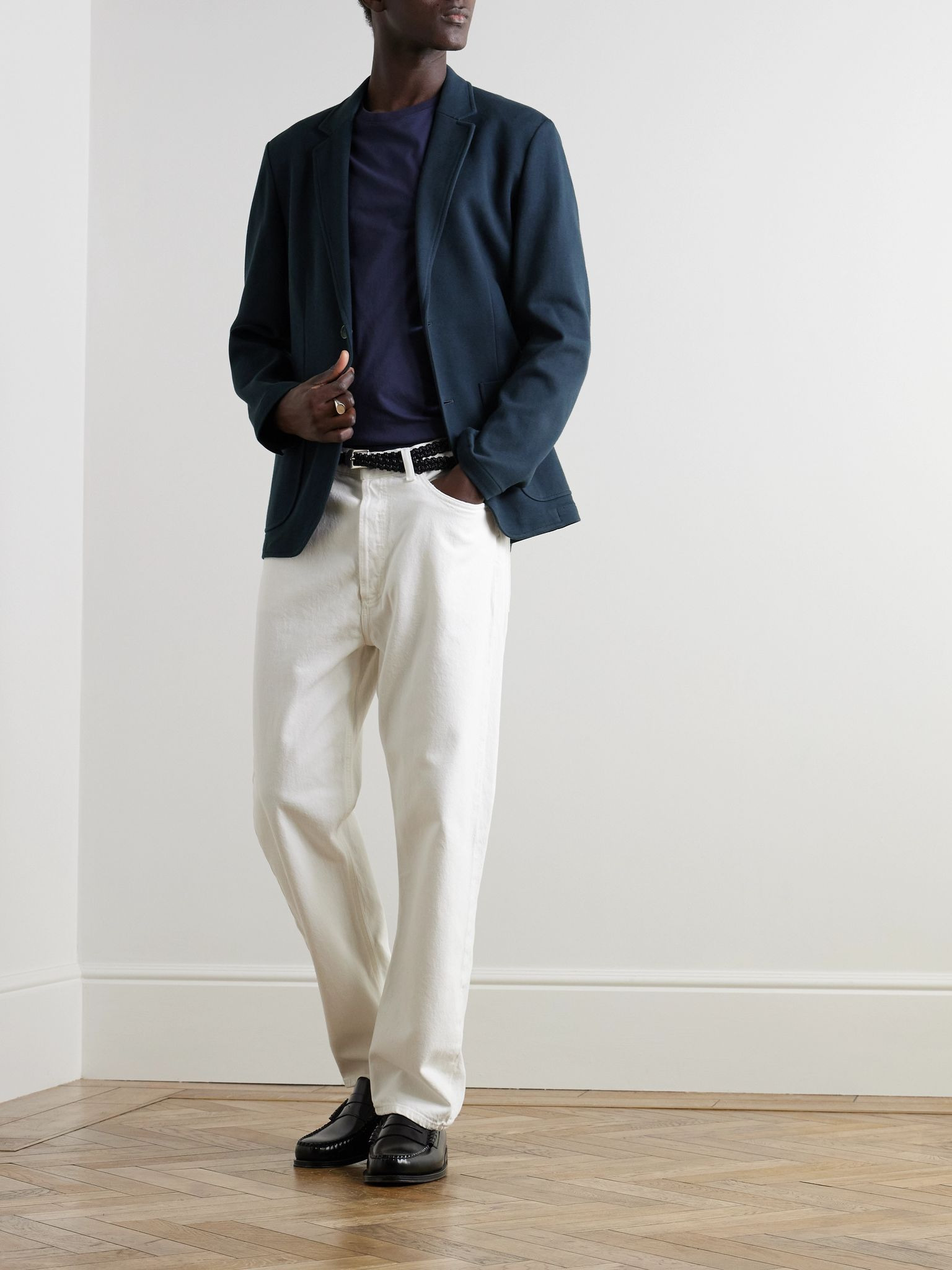 Butler Cotton-Blend Piqué Blazer Navy - 2