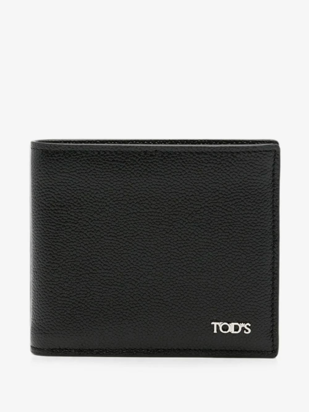 logo-plaque pebbled-leather wallet - 1