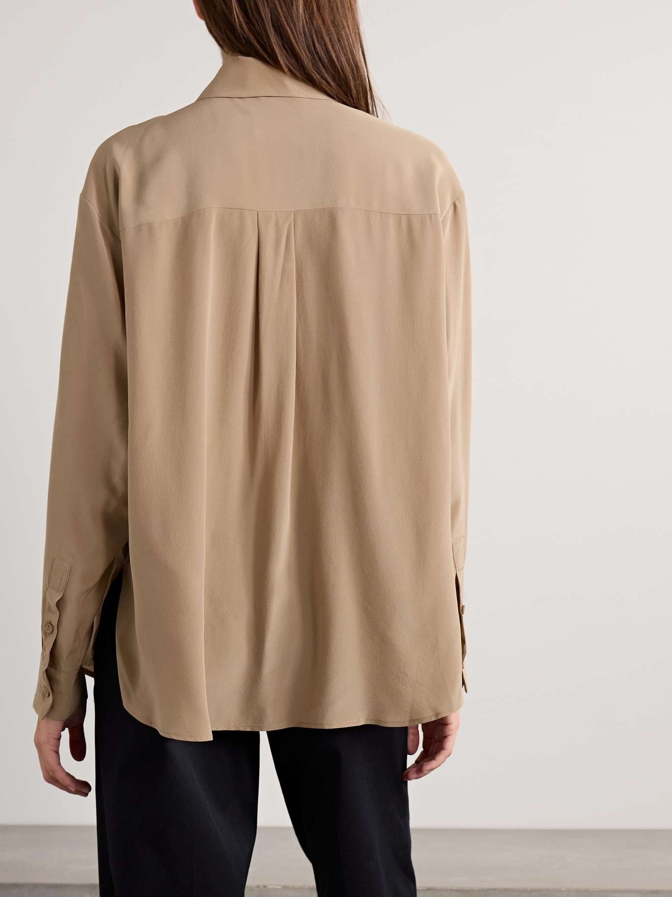 Silk crepe de chine shirt Beige - 4