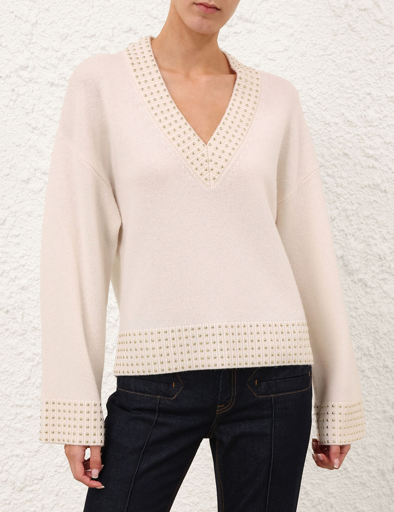 Zimmermann REBELLION EMBELLISHED SWEATER outlook