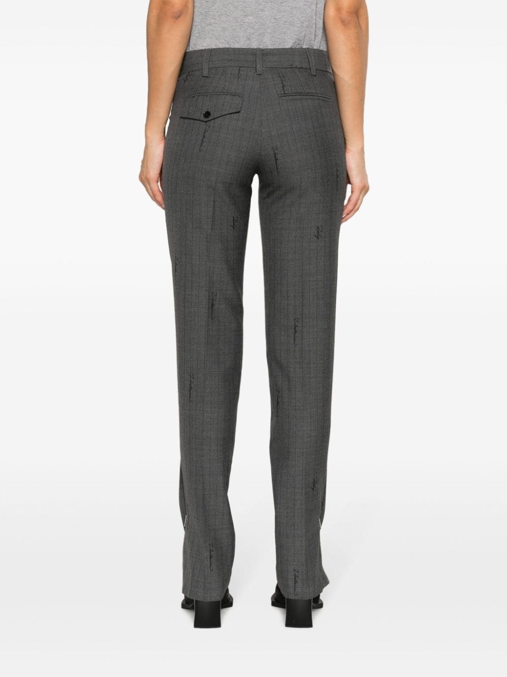 Prune striped slim trousers - 4