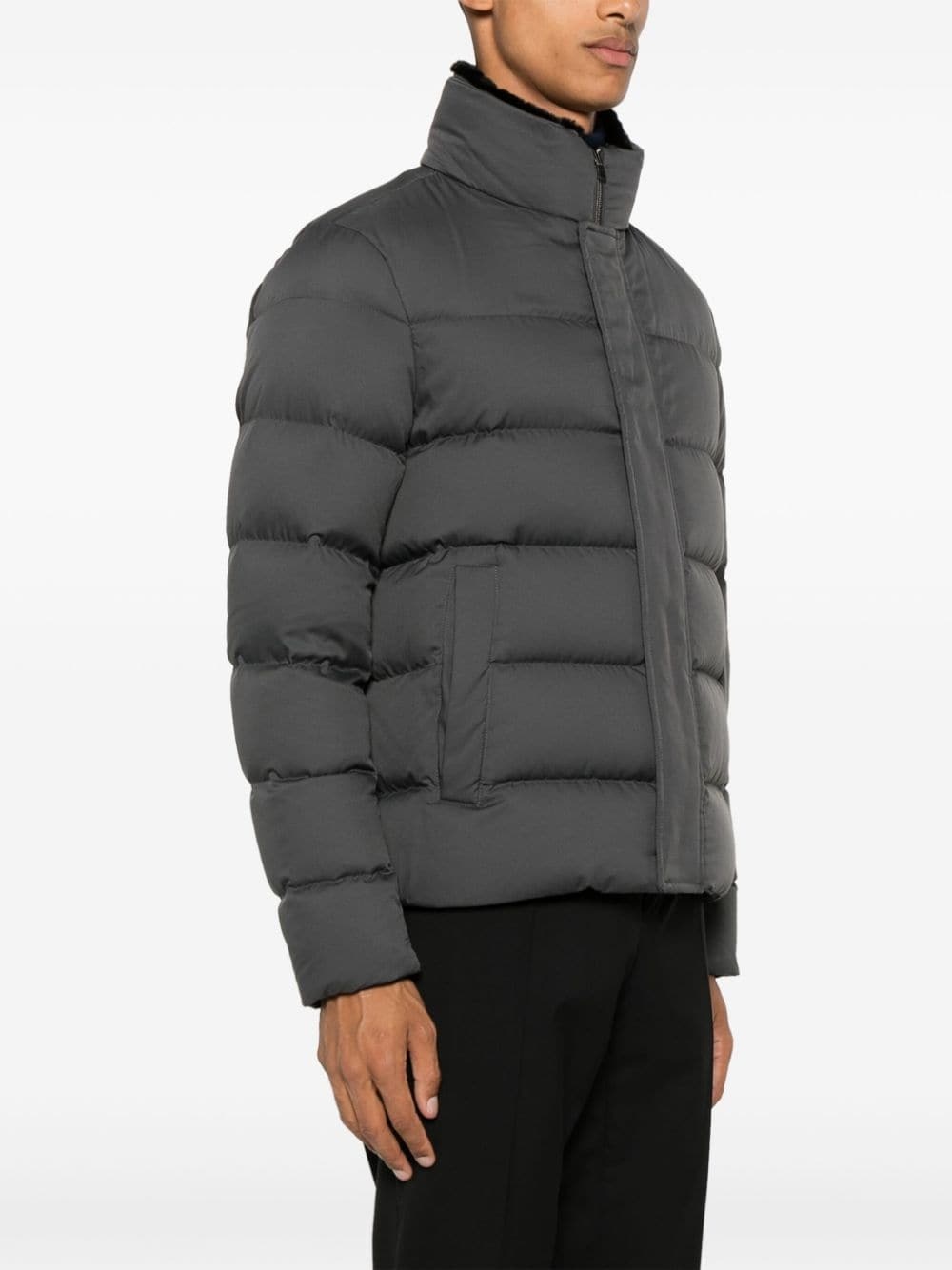 logo-plaque puffer jacket - 3