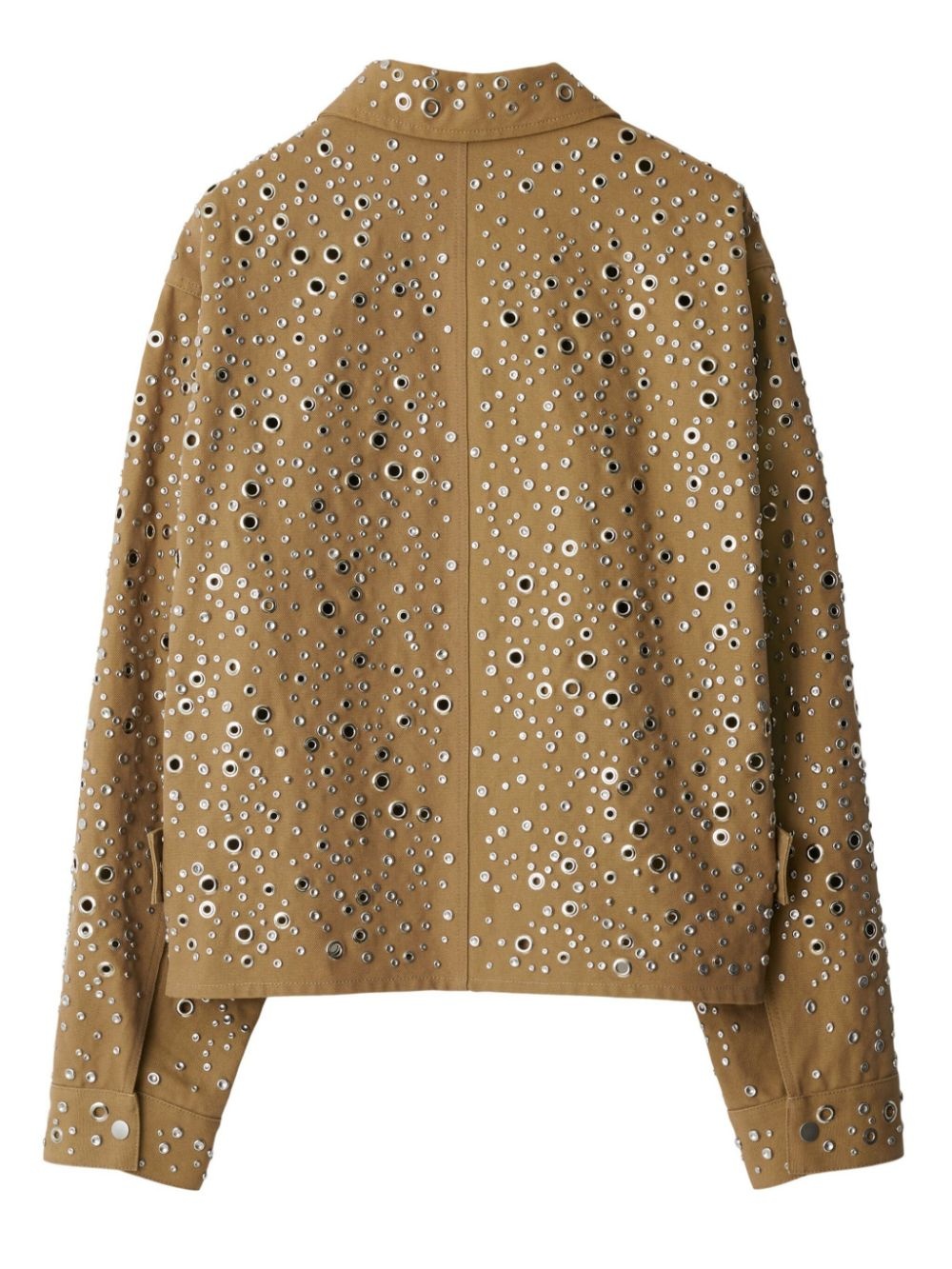stud-embellished cotton shirt jacket - 5