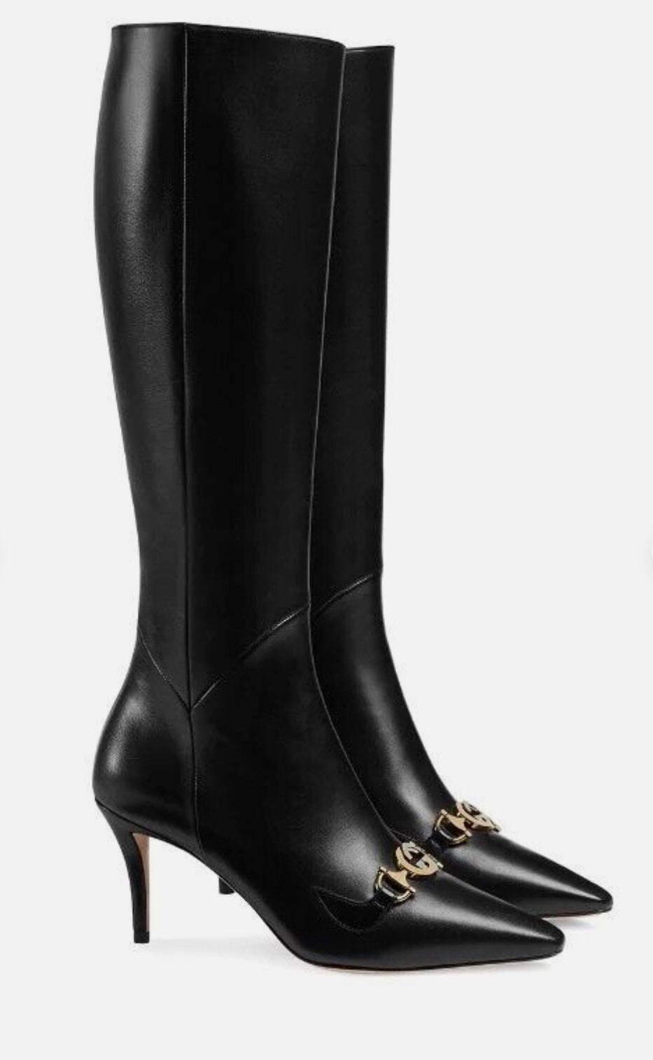 Gucci Zumi Interlocking G Leather Knee Boots - 3