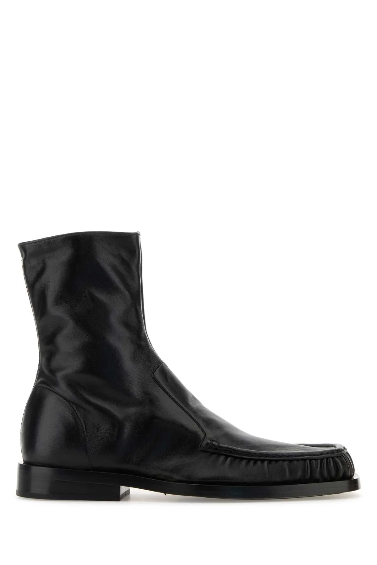 Jil Sander Men Black Leather Ankle Boots - 1