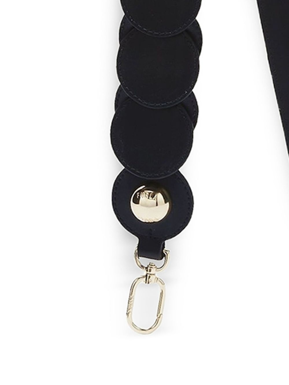 circle-appliqué leather shoulder strap - 2