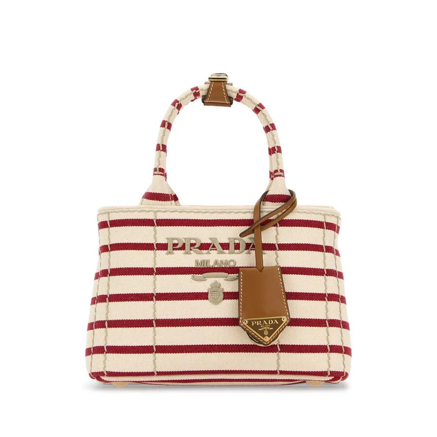 Prada Embroidered Canvas Mini Handbag - 1