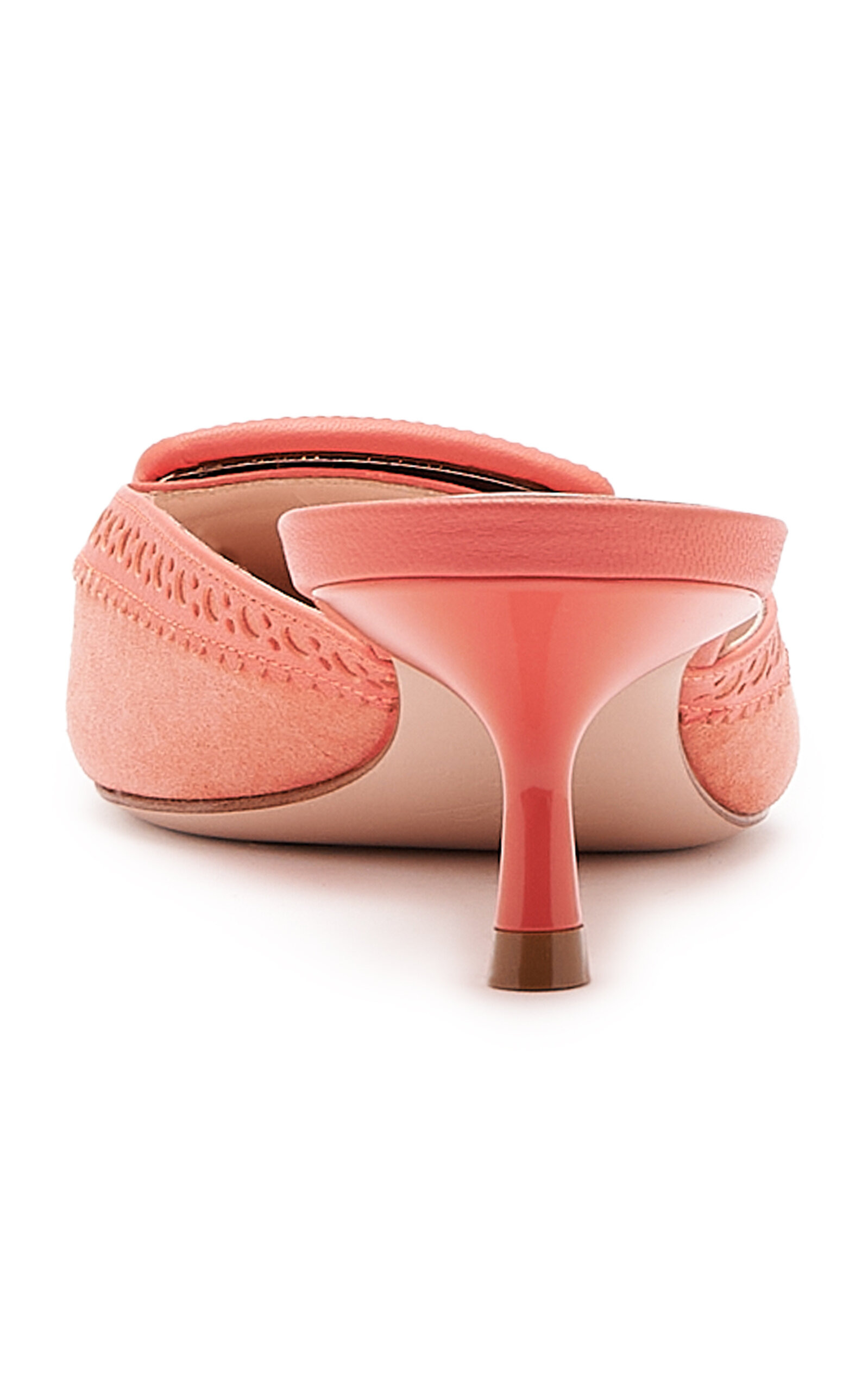 Viv In The City Perforated Suede Mules coral - 5