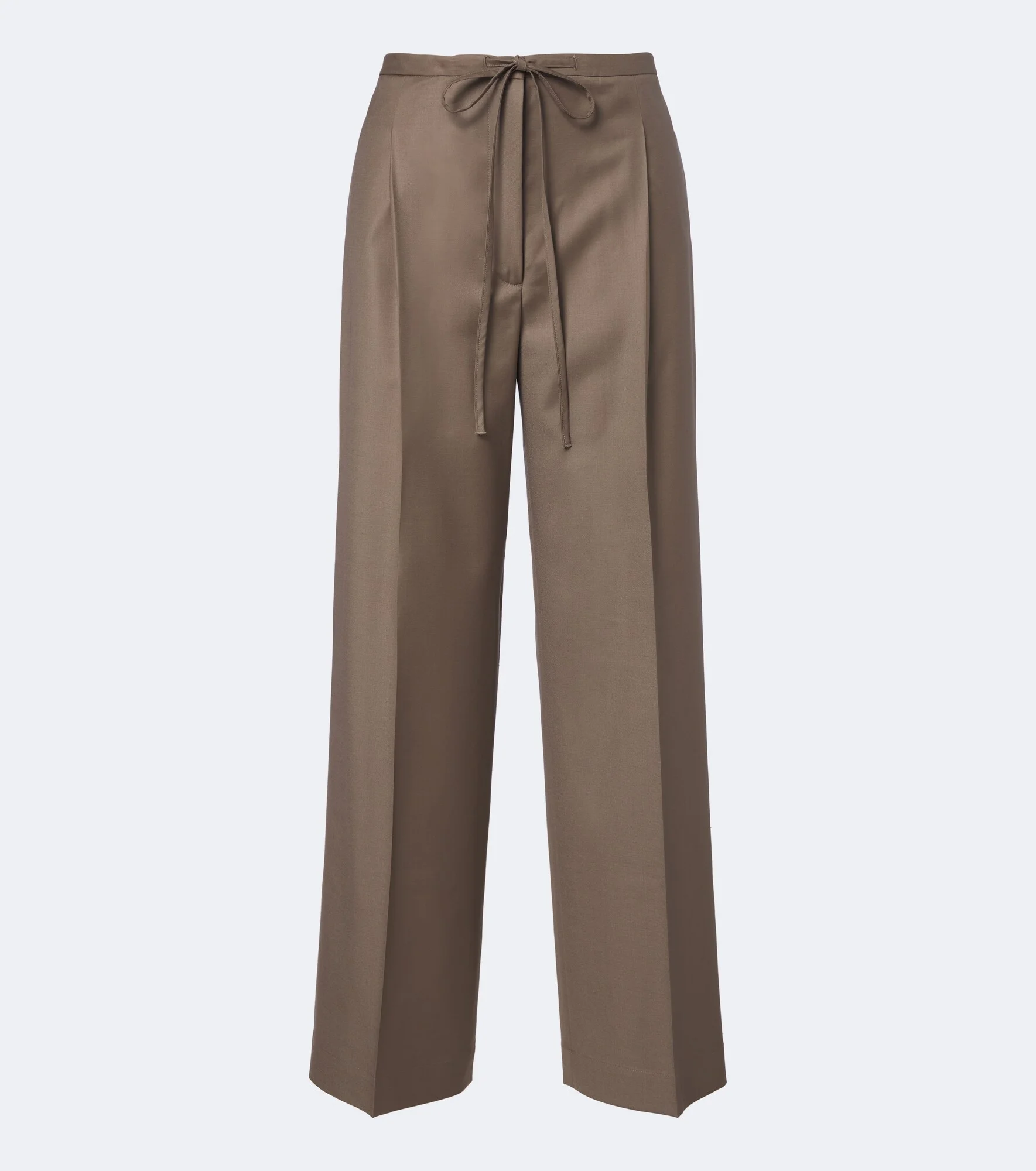Pleated virgin wool wide-leg pants - 1
