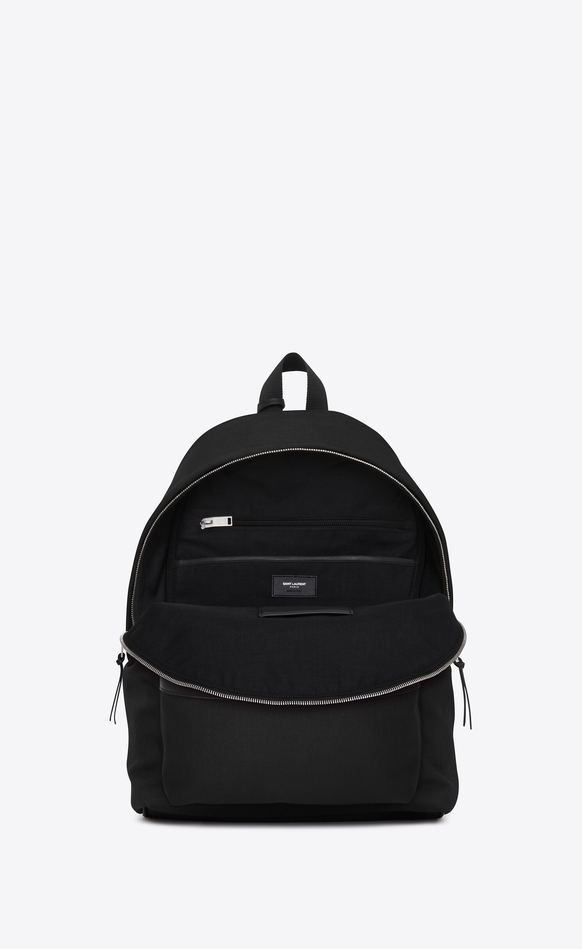 city backpack in nylon canvas and leather - 4