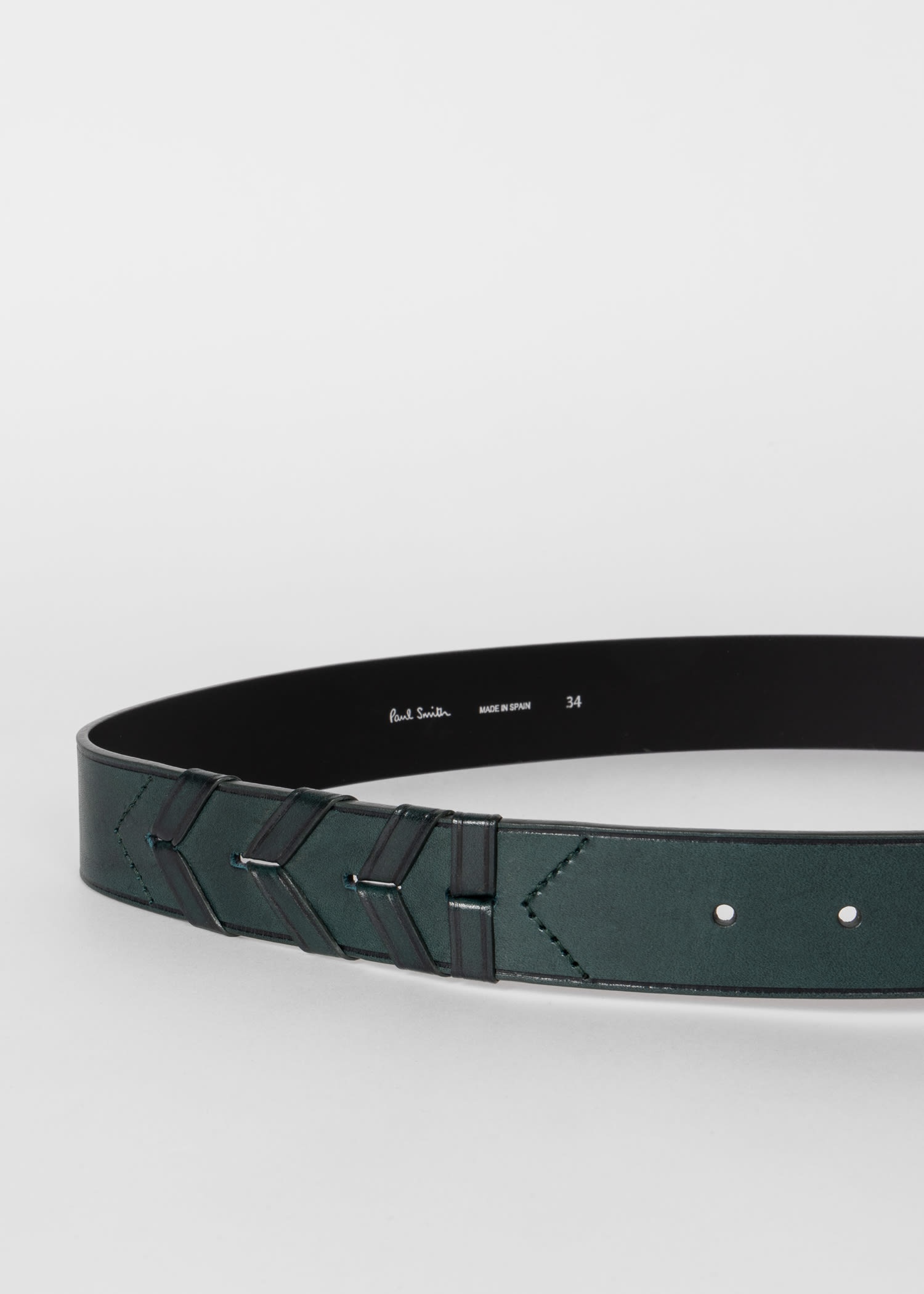Woven Herringbone Leather Belt - 3