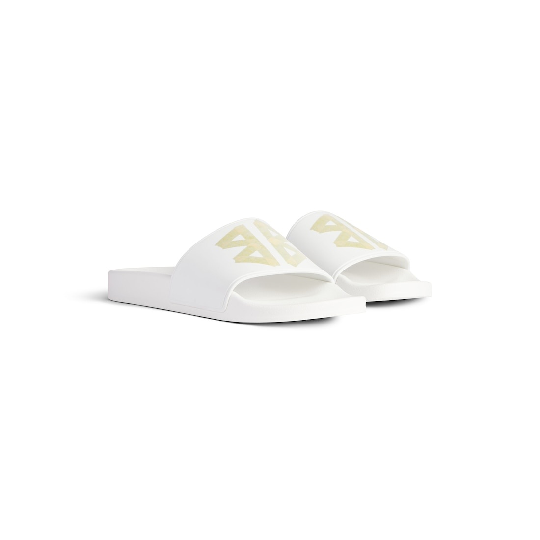 Men's Pool Slide Sandal  in White/yellow - 2