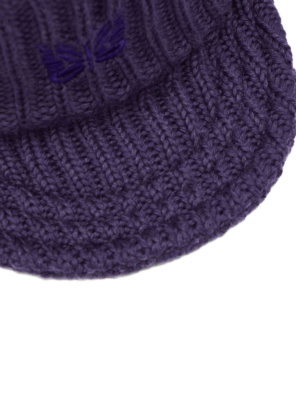 ribbed-knit butterfly-motif hat - 4