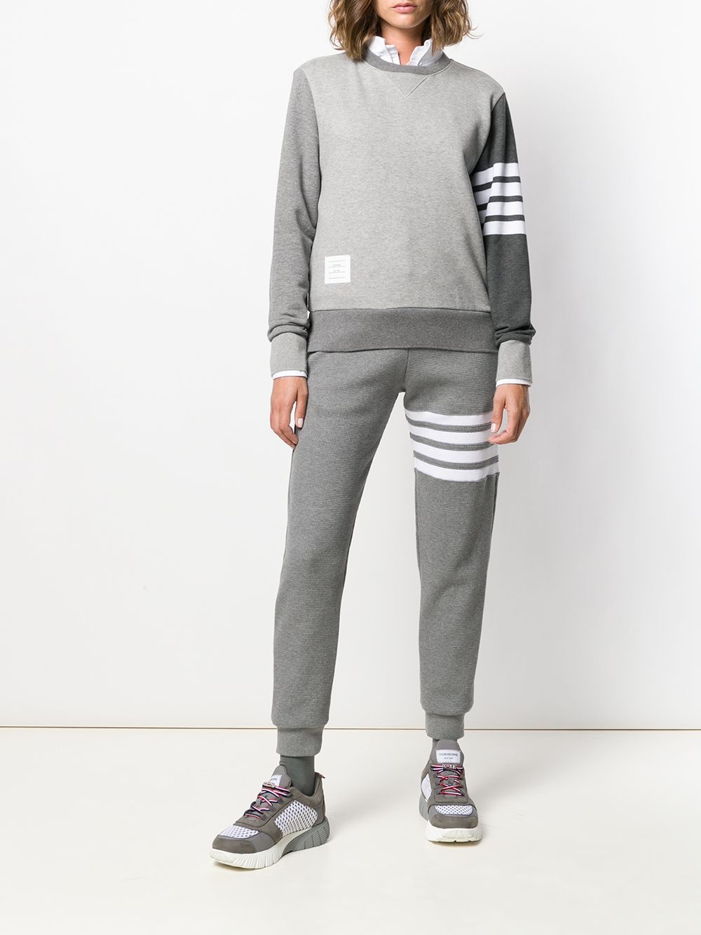 THOM BROWNE - Women Pullovee Sweatshirt W/ Engineered 4 Bar In Funmix Classic Loopback - 1