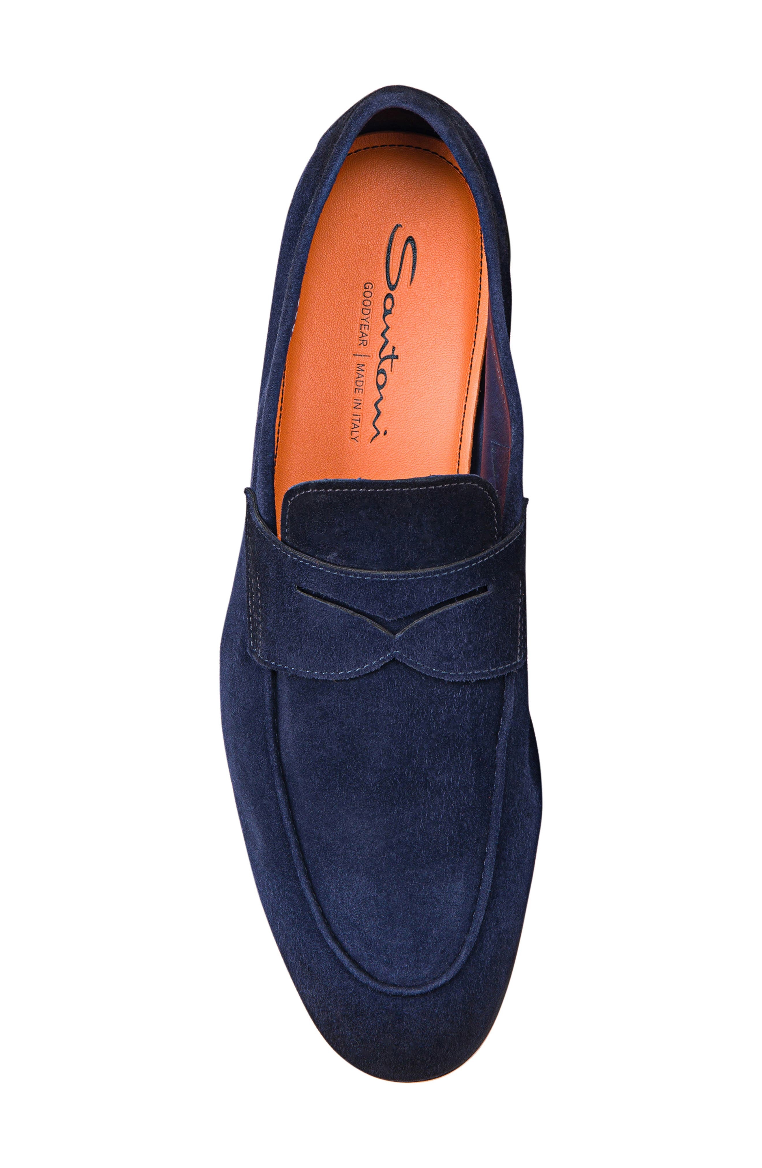 Santoni Carlos Penny Loafer in Blue at Nordstrom - 5