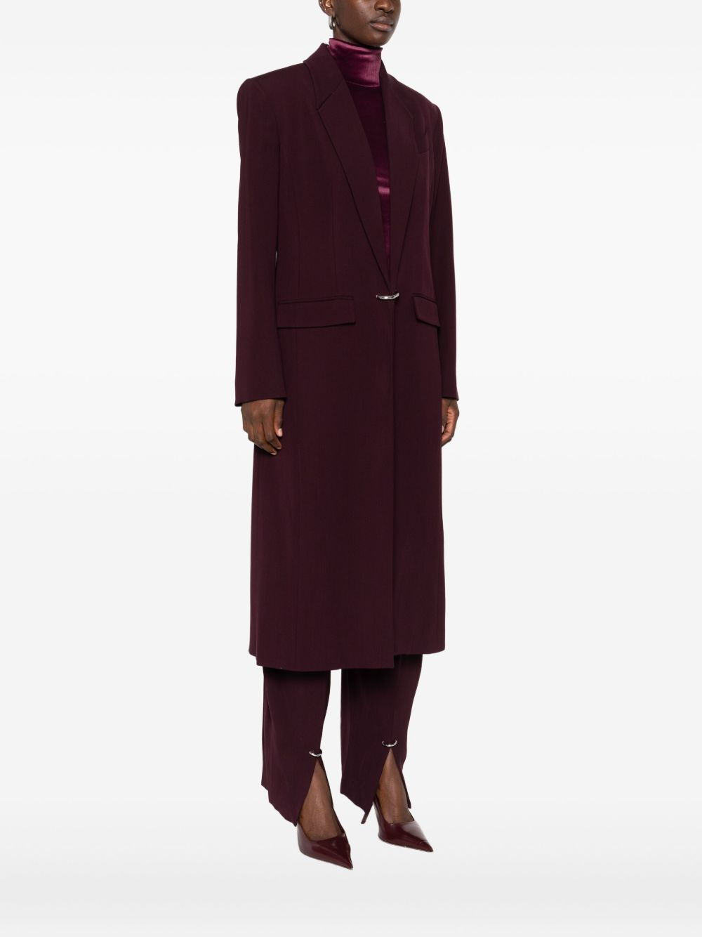 notched-lapel wool coat - 3