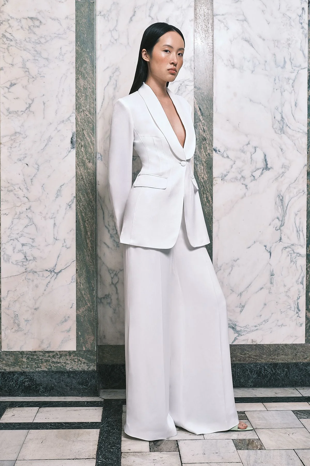 Petite Tailored Satin Kick Flare Trouser - 1