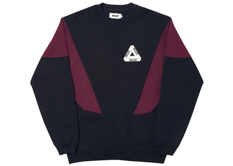 Palace Droppeth Crew Black/Burgundy 1