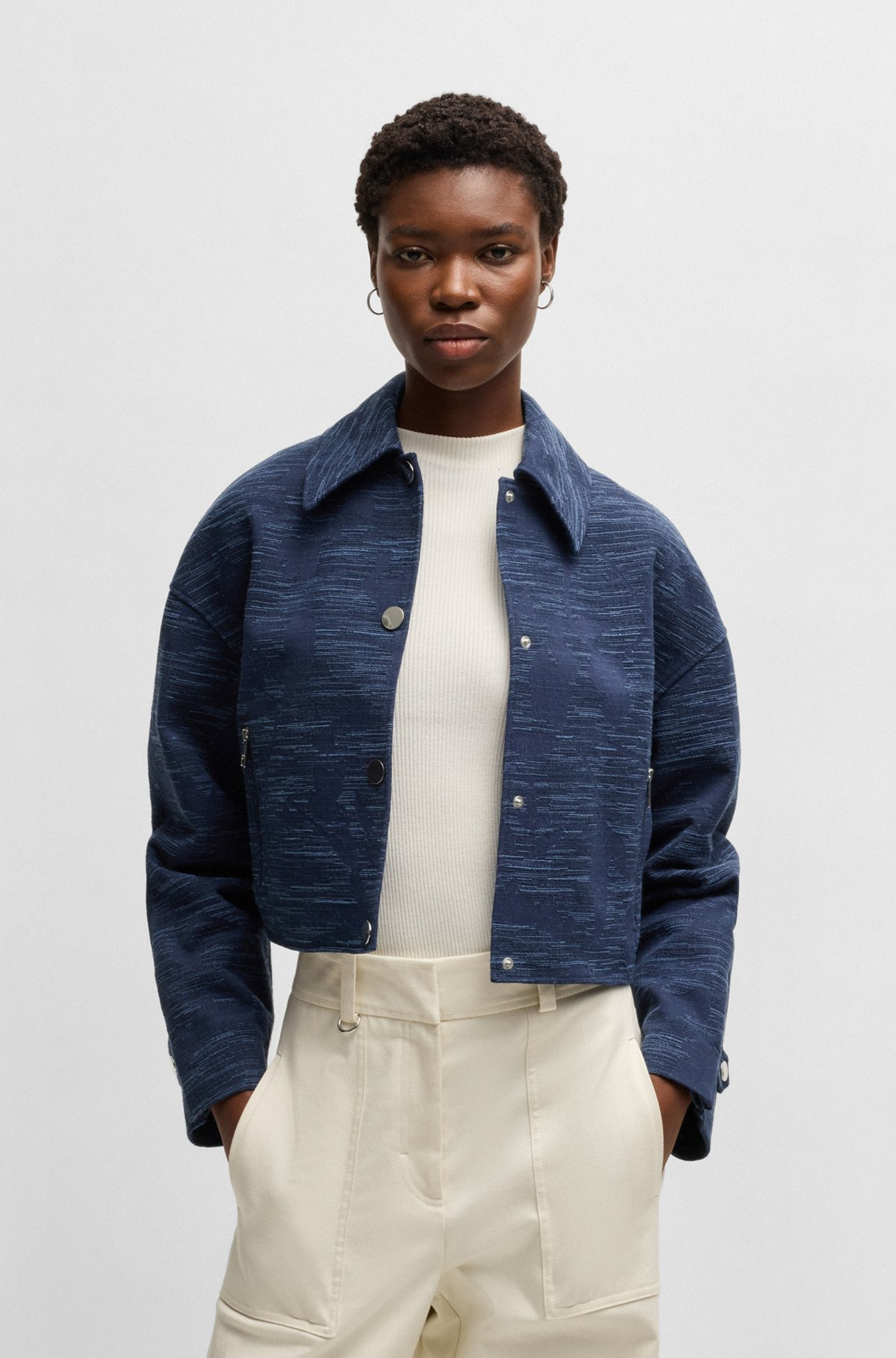 RELAXED-FIT BLAZER WITH FLORAL STRUCTURE - 2