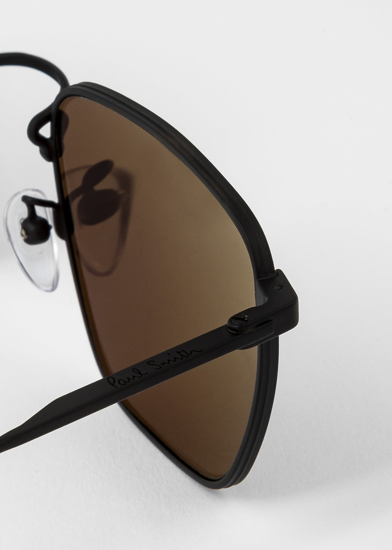 Matte Black 'Errol' Sunglasses 4