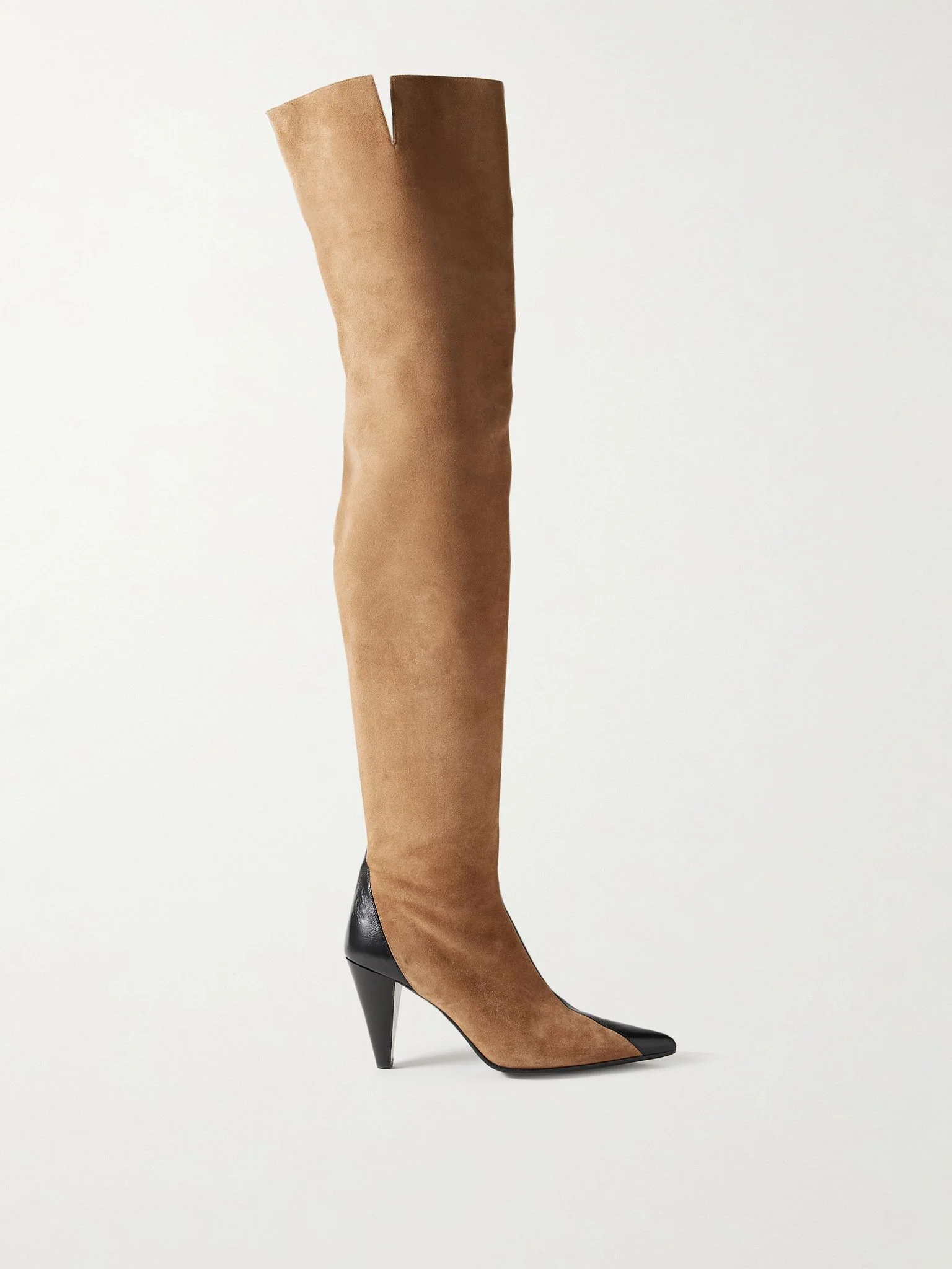 Harvey leather and suede over-the-knee boots Tan - 1