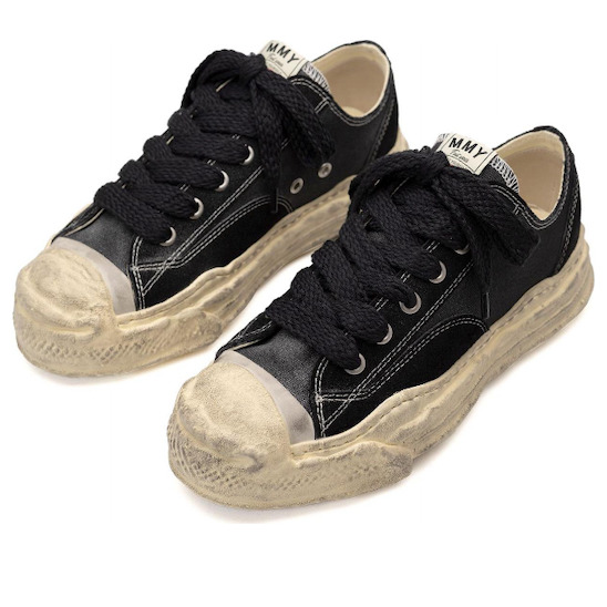 Maison MIHARA YASUHIRO Hank Distressed Canvas Low 'Black' A10FW715-BLACK - 3