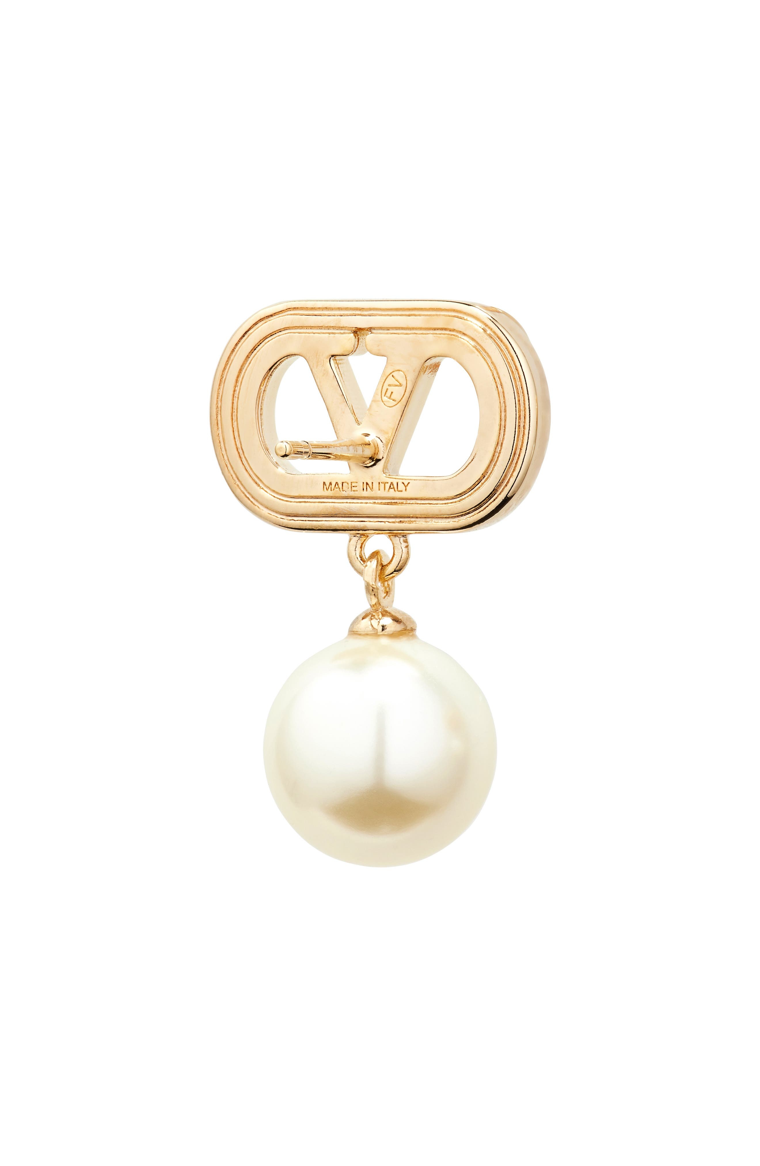 Valentino Garavani Ovalette VLOGO Swarovski® Faux Pearl Drop Earrings in Yellow Gold at Nordstrom - 3