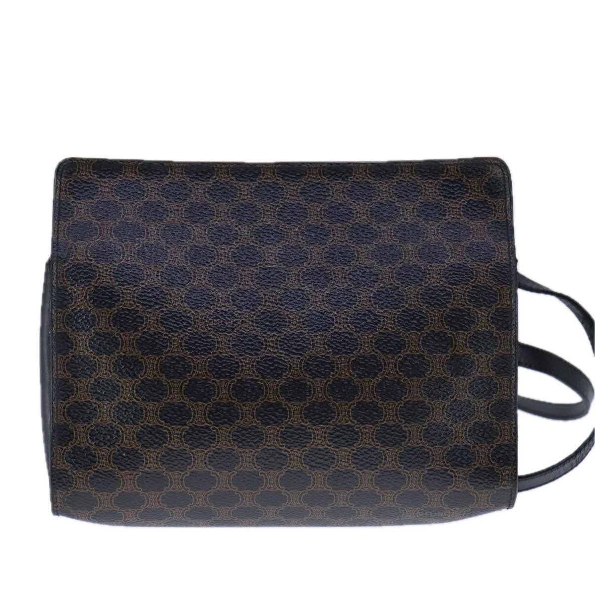 CELINE Macadam Canvas Shoulder Bag Pvc Leather Black - 2